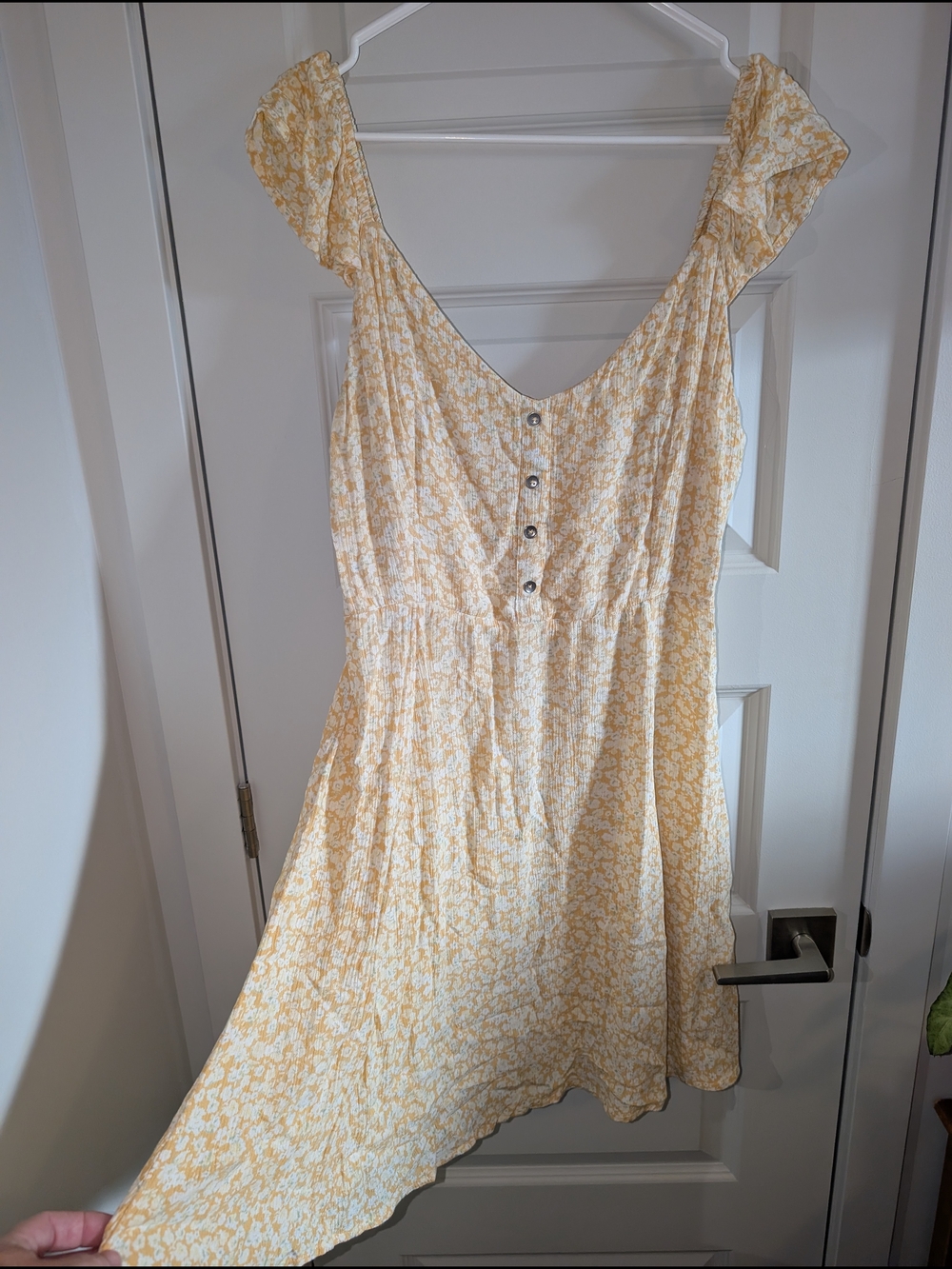 Billabong Yellow Floral Ruffle Sleeve Sundress